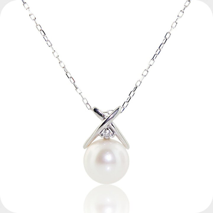 楽天市場】アコヤ真珠とダイヤモンド ネックレス K10WG 真珠ネックレス  