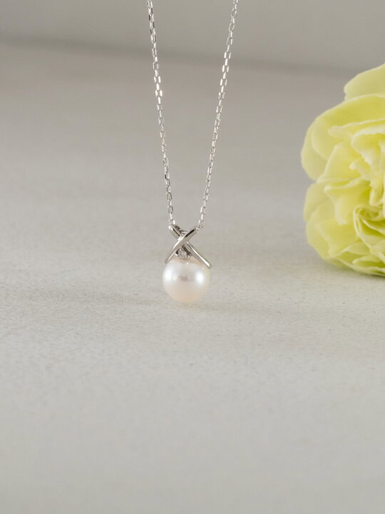 楽天市場】アコヤ真珠とダイヤモンド ネックレス K10WG 真珠ネックレス  