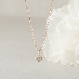 【キャンペーン】 一粒ダイヤモンド ネックレス K10PG アジャスター 10K 10金 宝石 ジュエリー 40代 30代 20代 女性 上品 華奢 プレゼント お祝い ギフト 誕生日 記念日 シンプル レディース ゴールド ピンクゴールド 天然石 誕生石 4月