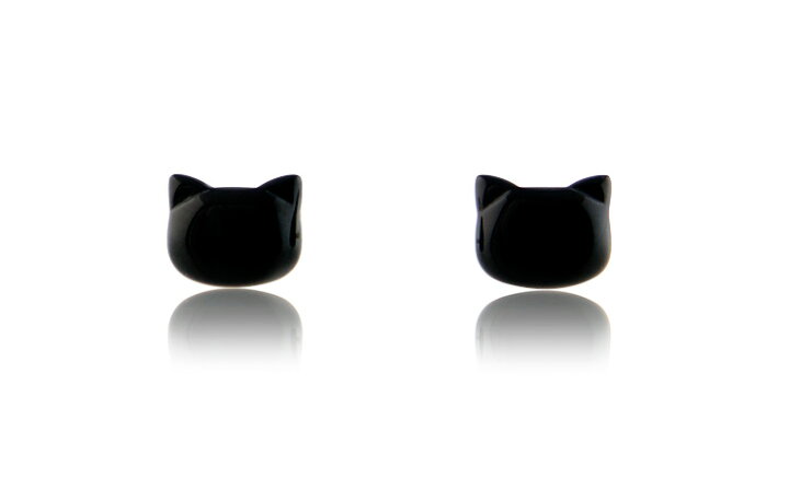 楽天市場】【SALE／50％OFF】 オニキスの黒猫 ピアス K10 10K 10金 