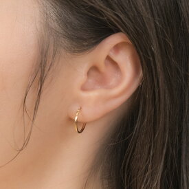 【スーパーセール／20%OFF】フープピアス K18 シンプル ピアス K18WG K18YG K18PG 誕生石 イエローゴールド ピンクゴールド ゴールド レディース K10 WG YG PG フープ 記念日 誕生日 ギフト プレゼント 華奢 上品 女性 20代 30代 40代 小ぶり 10金 10K ホワイトゴールド