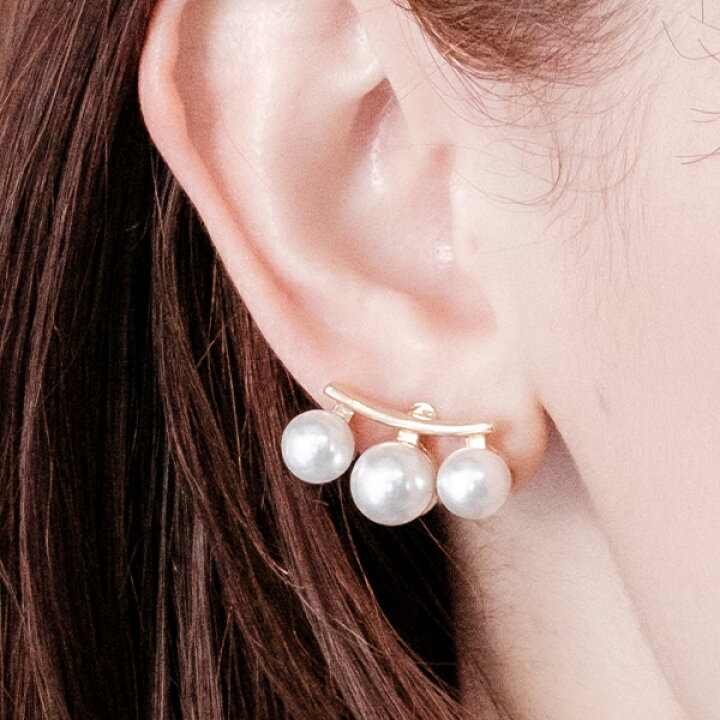 楽天市場】【SALE／20％OFF】 パール ラインピアス ラインイヤリング 