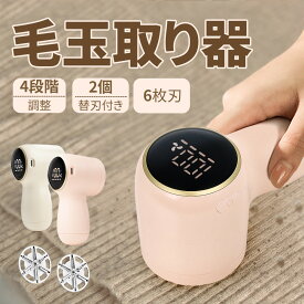 ★期間限定P10倍★【顧客満足度100%獲得☆】 毛玉取り 6枚刃 充電式 4段階スピード 2枚替刃付き LCDディスプレイ搭載 毛玉取り器 コードレス 電動 毛玉クリーナー 掃除用ブラシ付き 安全装置付き USB充電式 持ち運び ソックス毛玉取り 便利 生地を傷めない