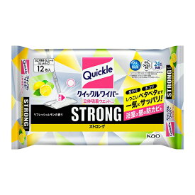 クイックルワイパー　立体吸着ウエットシート　ストロング　リフレッシュレモンの香り 12シート　KO 花王
