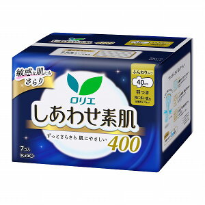 ロリエ しあわせ素肌 ふんわりタイプ 特に多い夜用 羽つき 40cm (医薬部外品)7個入×16パック(1ケース)花王 KO