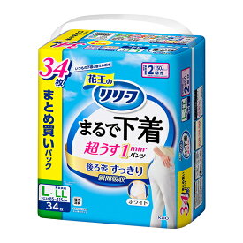 リリーフ まるで下着 超うすパンツ 2回分 L-LL 34枚入 2パック(1ケース)　花王