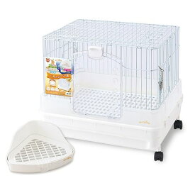 マルカン　うさぎのカンタンおそうじケージH50W　三角形トイレセット