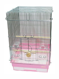 HOEI　35手のりG （銀色メッキ）ピンク底（鳥かご、ケージ）