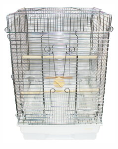 HOEI 35手のりホライズンセキセイ(銀色メッキ)ホワイト底 (鳥かご、ケージ)