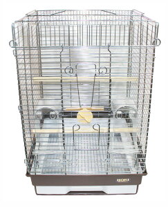 HOEI 35手のりホライズンセキセイ(銀色メッキ)ブラウン底 (鳥かご、ケージ)