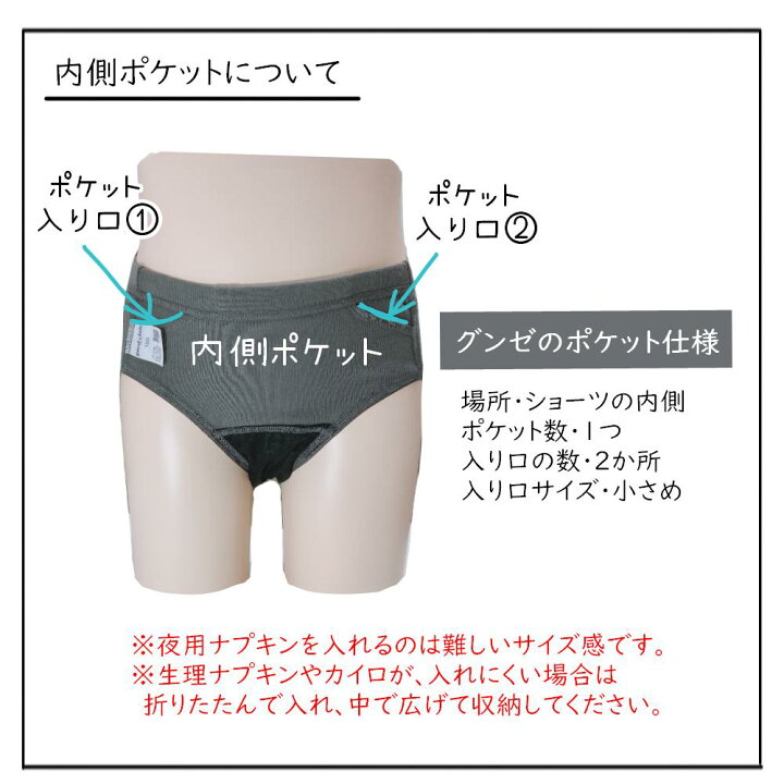 楽天市場】生理用ショーツ ジュニア【単品】グンゼ ポケット付き 羽 