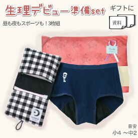 初潮 セット 3枚 生理用ショーツ 小学生 初めて の 生理 準備 サニタリー ポーチ サニタリーポーチ ハンカチ グンゼ 吸水 月経 生理用品 サニタリーショーツ ジュニア お祝い プレゼント ショーツ パンツ 羽根付き対応 夜用 ナプキン 人気 中学生 M 下着 女の子 140 150 165