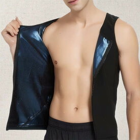 メンズ サウナベスト 発汗 サウナスーツ サウナシャツ トップス サウナスーツ ファスナー トップス ベスト ランニング tシャツ ダイエットスーツ サウナ ジッパーベスト シャツ 発汗 サウナスーツ トレーニングウェア 運動着 防水