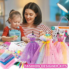 送料無料 おもちゃ おままごと ファッションデザイナーキット 女の子用 創造性 DIY アート&クラフト ファッションデザイン マネキン付き 人形 服 裁縫キット 子供 誕生 年齢6-12歳以上 対象