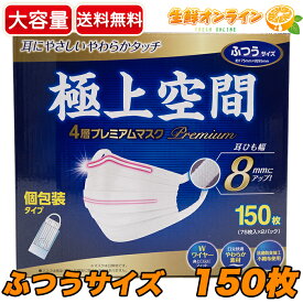 ≪150枚入≫【極上空間】4層 プレミアム マスク ふつうサイズ 大容量！ 花粉・ウイルス対策 個別包装 抗菌防臭加工不織布使用 リブ・ラボラトリーズ 4層プレミアムマスク Premium Space Mask Regular Size【costco コストコ コストコ通販】★送料無料★