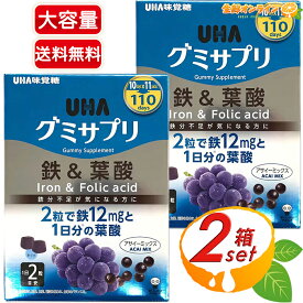 ≪110日分×2箱セット≫◎コストコ限定サイズ！◎【UHA味覚糖】グミサプリ 鉄＆葉酸 大容量BOX！アサイーミックス 110days×2セット ◎おいしいサプリメント◎ サプリメントグミ 【costco コストコ コストコ通販】 ★送料無料★