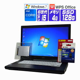 【中古】 Windows 7 Pro 32bit SSD 搭載 2017年製 富士通 LIFEBOOK A576 HD 第6世代 Core i5 メモリ 4G SSD 128G DVDROM DtoD リカバリ作成機能 無線LANアダプタ 中古ノートパソコン 中古パソコン オフィス付き