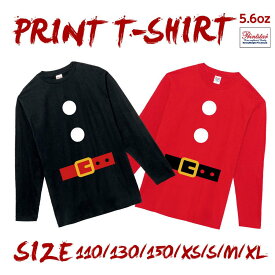 送料無料 選べる2色 クリスマス Tシャツ サンタ トナカイ 冬 雪ダルマ 長袖T 長袖 ロンT ロングスリーブ オリジナル 子供 大人 プリントT ゆったり ペアtシャツ カップル プレゼント lt102-k101