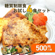 糖質制限食 おかず4食 お試しセット 健康管理弁当 糖尿病患者用 冷凍弁当 カロリー 塩分 糖質控えめ 冷凍…