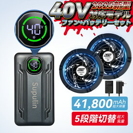 「❓5業界初★40V強風-23℃冷却」空調ウェア 空調ベスト バッテリー フアンセット 大容量 41800mAh 強風 瞬間冷却 ターボモード搭載 2025最新 40V 5段階調節 強カフアン 男女兼用 クールウエア 空調作業服 專用 夏用品 暑さ対策 熱中症対策 節電 専用受電器付属 PSE認証済