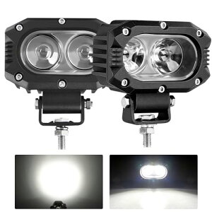 LED��Ɠ� �C�G���[ LED�t�H�O�����v 60W 4�C���` LED��Ɠ� 12V/24V�ėp IP68�h��LED��Ɠ�LED���[�N���C�g �L�p LED�⏕�� �W�[�v/SUV/ATV/�g���b�N�e��ԂɑΉ��ėp�ԊO�� 2�Z�b�g