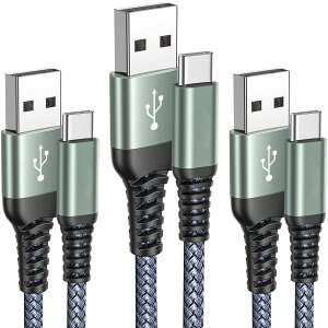 USB Type C �P�[�u�� USB-A  USB-C�P�[�u���y3�{�Z�b�g1m/1m/2m�z3.0A �}���[�d�^�C�vc �P�[�u�� Sony Xperia XZ2 XZ3/ Samsung S22 S21 S20 S10 S9/ Asus Zenfone 2/Xiaomi/Nintendo Switch ���̑� Android �� USB-C�@��Ή�