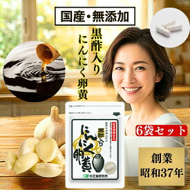 黒酢入りにんにく卵黄 (31粒入) 6袋 セット 正食研究所公式 にんにく 卵黄 サプリ 国産 黒酢にんにく 青森県産ニンニク 黒酢ニンニクサプリ 美容 健康 黒酢サプリ ニンニク カプセル にんにく卵黄 黒酢 ニンニクサプリメント 元気 活力 にんにくサプリメント 青森