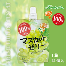 【飲む果汁100％ゼリー】果汁100％フレッシュフルーツ(マスカット)180g24袋入