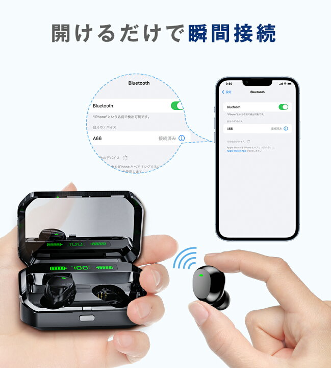 楽天市場】＼本日終了！クーポンで2,533円☆100個限定／「楽天1位」【2022進化版☆Bluetooth5.3】bluetooth イヤホン  Bluetooth5.3+EDR搭載 ワイヤレスイヤホン Hi-Fi高音質 200時間連続使用 IPX7瞬間接続 CVC8.0ノイズキャンセリング ブルートゥース  イヤホン LED残量 ...