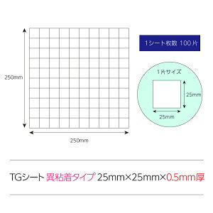 TG�V�[�g�ٔS���^�C�v25mm×25mm×0.5mm��