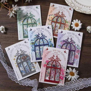 Alideco120枚 フレークシール コラージュ 素材 レースユートピアステッカーレトロ 金箔 かわいい飛鳥と花 海外 韓国 シール帳 ,メモ用紙ノート素材、日記装飾用品 (feiniaoyuhua)