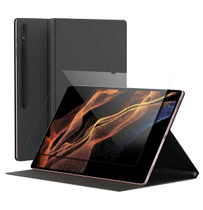 �yararee�z Galaxy Tab S8 Ultra �Ή� �P�[�X (�K���X�t�B���� �t) �ϏՌ� ���h�~ PU ���U�[ �J�o�[ S �y�����[ S�y�� �[�d/�X�^���h �@�\ �t �}�O�l�b�g �� �^�u���b�g�P�[�X [ GalaxyTab S8Ultra