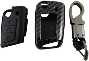 BRIGHTZ ゴルフVII AUC カーボン調スマートキーケース 黒 【 KEY-CASE-007 】 AUCJZ AUCPT UC CJZ CPT JZ PTVW ゴルフ ゴルフ7 7 VII