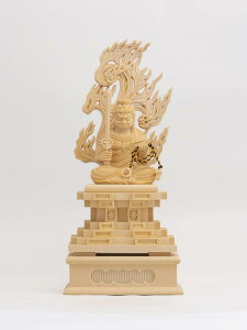 木彫仏像 不動明王 座像22.5cm(木製:桧木)_酉年生まれ 十二支守護本尊 干支 (ふどうみょうおうWhi)