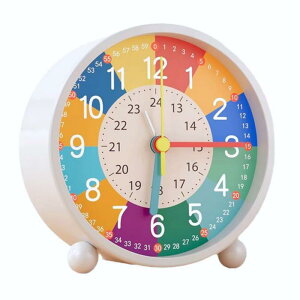 I'm so happy 目覚まし時計 子供 置き時計 知育 アナログ 小型 学習 カラフル 大音量 可愛い ライト付き