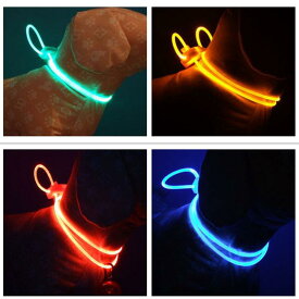 犬用　首輪 LED ペット用 発光 首輪 犬用 夜間 小型 LED ライト 子犬用 ペンダント リング 蛍光 ウォーキング