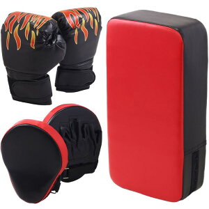 UPstore キックミット 子供用 グローブ + 大人用 ミット 5点セット パンチングミット 親子でボクシング 入門用 女性 空手 ムエタイ 総合格闘技 初心者練習用
