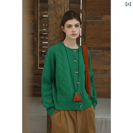 レディース ニット セーター 2024年の新作、MELLIIYのレトロな丸 c カット全羊毛ニットカーディガンは、女性の冬のカジュアルファッションに若返りを与えるツイードのセーターです。