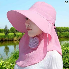 帽子 レディース サンハット 泡泡纱で作られた采茶帽子は、大きなつばが付いており、紫外線を防ぐことができます。この帽子は麻と綿でできており、女性用の太陽帽や日よけショールとしても使えます。