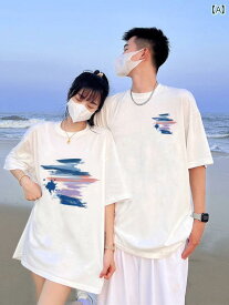 　Tシャツ　メンズ　おしゃれ な カップルの 衣装 夏 2025 半袖 Tシャツ ハイエンド スーツ 異なる ゆったり 服 disoo