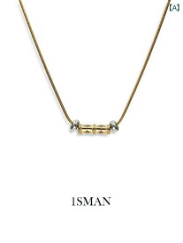 ペンダント ネックレス アクセサリー 1 sman ゴールドと シルバーの 高級 竹製 レトロ テクスチャ ペンダント 男女兼用 チタン 鋼 ネックレス シンプル セーター チェーン