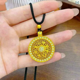 ペンダント ネックレス アクセサリー 女性用 金 メッキシルバー 八 宝 羅針盤 ペンダント ラインストーン入り 回転 ビーズ ラウンドネックレス 鎖骨 セーター チェーン