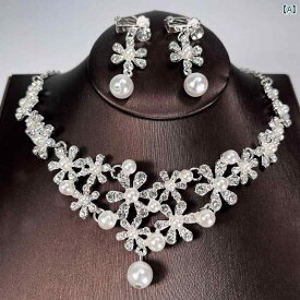 子供用 プリンセス アクセサリー デイジー スーパー フラッシュ パール クリス タル ネックレス イヤリング セット 子供用 女の子 プリンセス小さな 女の子 誕生日 パフォーマンス キャットウォーク