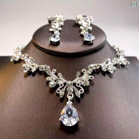 子供用 プリンセス アクセサリー 子供用 クリス タル ネックレス、 女の子の ドレス、 プリンセス、 キャットウォーク パフォーマンス、 女性用 イヤリング、 ジュエリーセット、 パフォーマンス ステージ アクセサリー