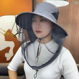 サンハット アウトドア 防 蚊 帽子 アウトドア フィッシング ハット メンズ フェイスカバー サンハット 通 気性 メッシュ マスク 夜 釣り 虫 よけ 蜂 よけ 帽子大きな つば 付き