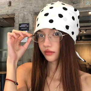 ヘア スカーフ 韓国 風 インズ 水玉 模様 ヘッド スカーフ、 女性用 夏用 薄型 レトロ ヒップ ホップ ヘッド スカーフ、 ホット ガール向け オール マッチ チューブ トップスクエア スカーフ