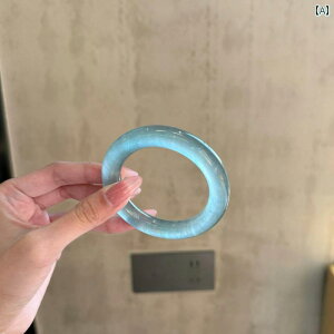 ブレスレット レディース クラシック 新 疆 産 水 翡翠 ブレスレット( 女性用)、 天然の 氷のように 透明な 金色の 翡翠、 本物で 青 水 翡翠の 丸型 翡翠 ブレスレットに 匹敵