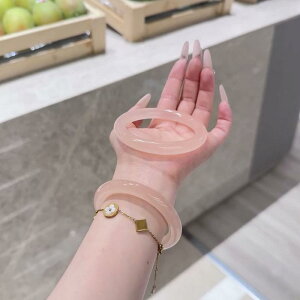 ブレスレット レディース クラシック 天然 和田 翡翠 ブレスレット、 ラウンド レンコン パウダー、高 氷 ピンク 翡翠 ブレスレット、 本物の 玉 髄 グレープフルーツパウダー、新 疆 ブレス