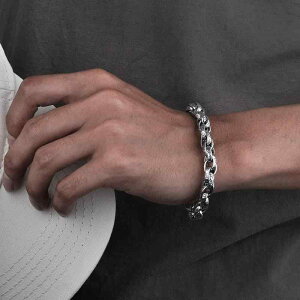 メンズ ブレスレット ジュエリー シルバーブレスレット メンズ トレンディな S 925 スターリングシルバー タイ シルバー レトロ 仏教 6 文字 マン トラ リング バックル ブレスレット パーソナ