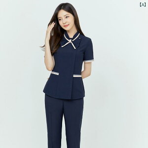 美容院 美容 師 作業 服 女性 新しい 韓国 美容 サロン 作業 服 半袖 スキン 管理 韓国 スタイル タトゥー ヘア サロン ネイリスト 技術者 スーツ